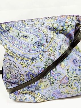 Etro Lavender Paisley Crossbody with Dark Brown Strap